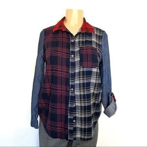 Westbound  Flannel plaid  Top Size-S A-32